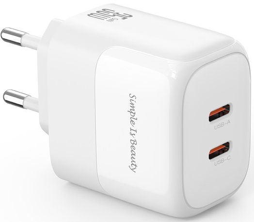 Сетевое зарядное устройство XO L140 - 35W PD Dual port USB-C (L140_White) - Фото 1