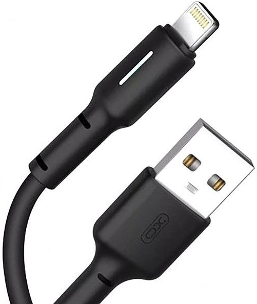 Кабель синхронізації даних XO NB112 3A Fast Charging USB Cable Lightning 1 м Black (NB112-i-BK) - Фото 1