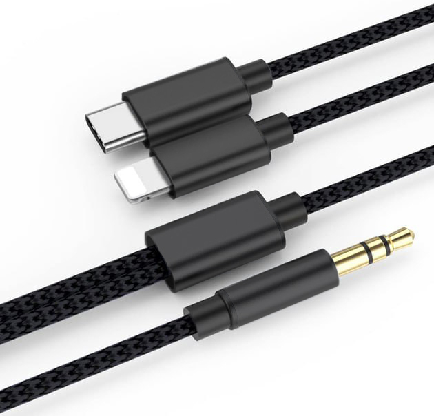 Переходник аудио XOKO MH-232 AUX 3.5 мм -USB Type C – Lightning Black (MH-232-BK) - Фото 1