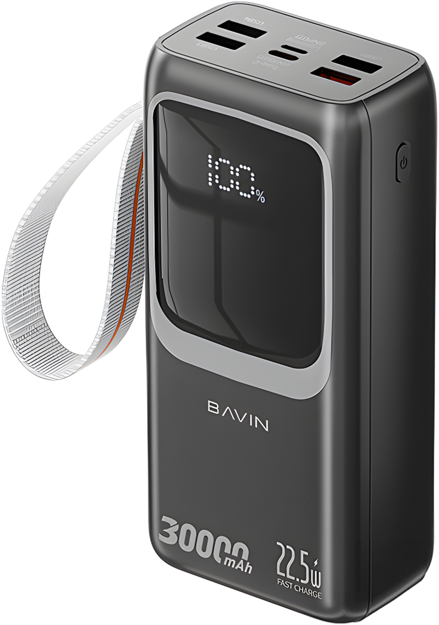 Батарея мобильная Bavin PC1031S 30000 mAh FAST CHARGING 22.5W Black (Y-PC1031S BK) - Фото 1