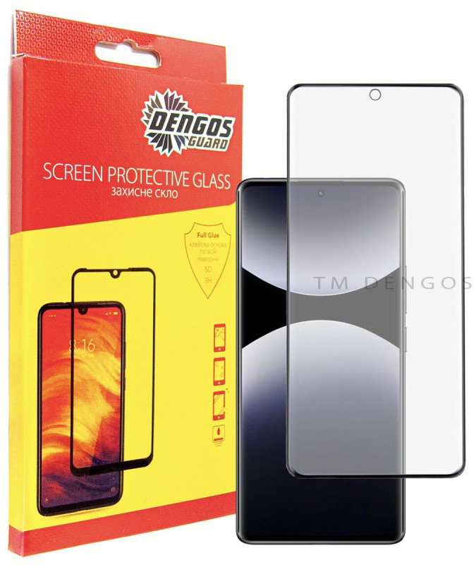 Защитное стекло для смартфона DENGOS for Xiaomi Redmi Note 14 Pro 5G Black Full Glue (TGFG-385) - Фото 1