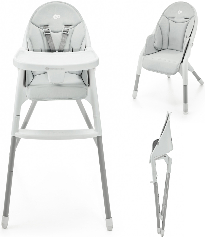 Стульчик для кормления классический Kinderkraft Dinnly Grey (KHDINN00LGR0000) - Фото 1