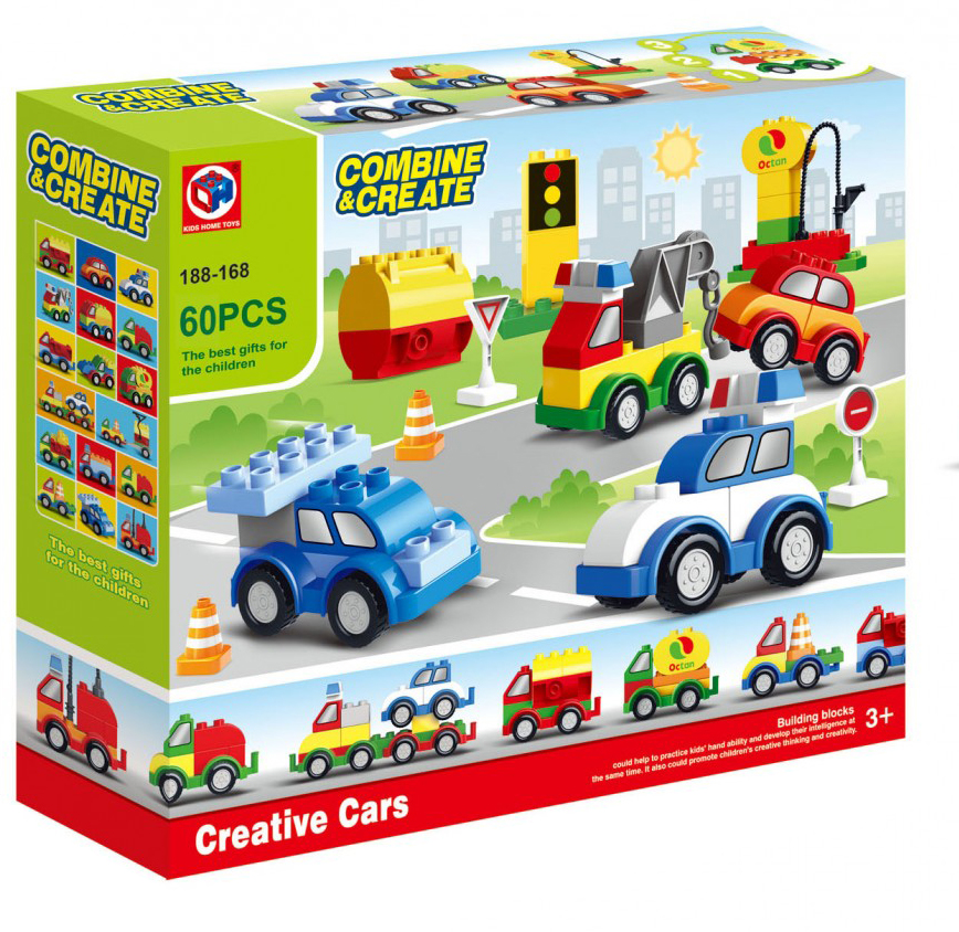 Пластиковый конструктор KID'S HOME TOYS Автопарк большие детали 60 эл. (188-168) - Фото 1