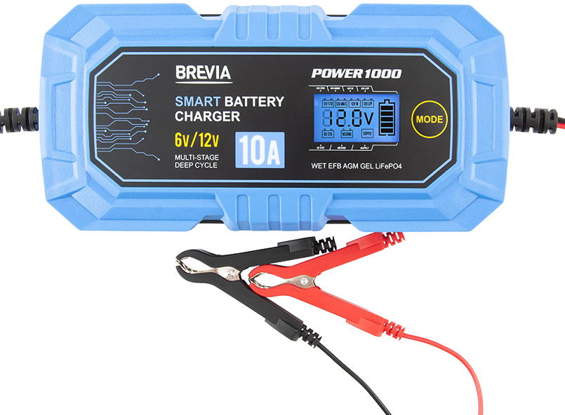 Пускозарядное устройство Brevia POWER1000 10A 6V/12V 4-200Ah  (21000EP) - Фото 1