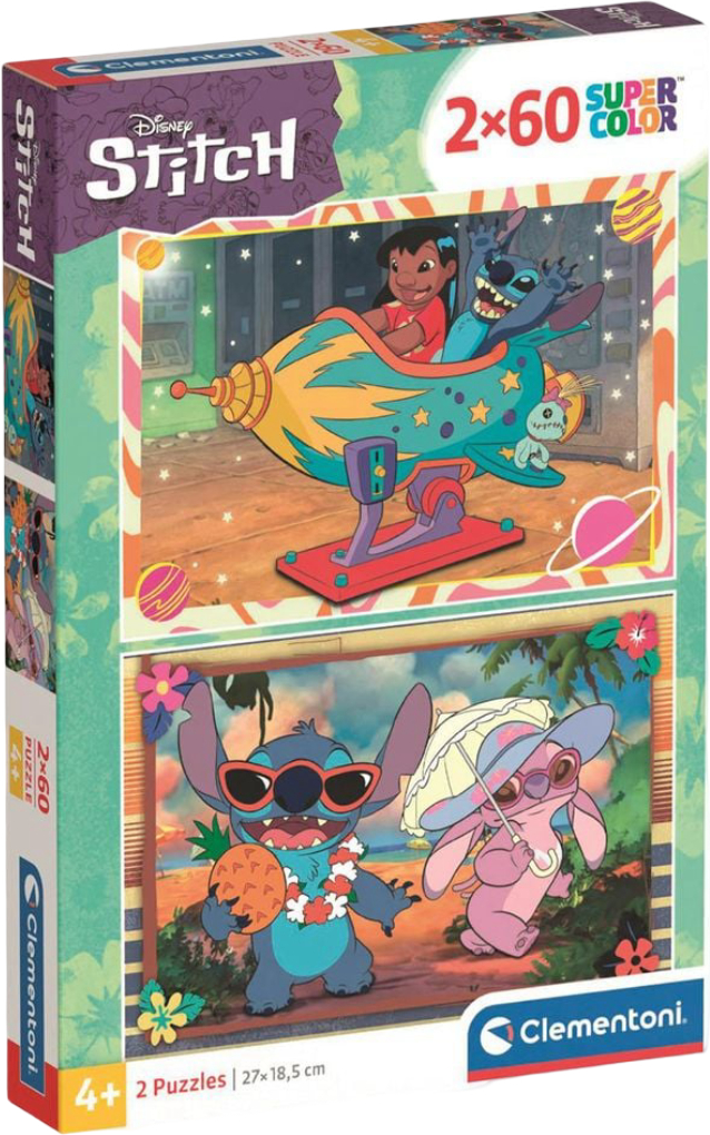 Купити Пазли (3-4 роки) Clementoni 2в1 Stitch 2 шт. по 60 ел. (24822) - Фото 1 Пазли (3-4 роки) Clementoni 2в1 Stitch 2 шт. по 60 ел. (24822) - Фото 1