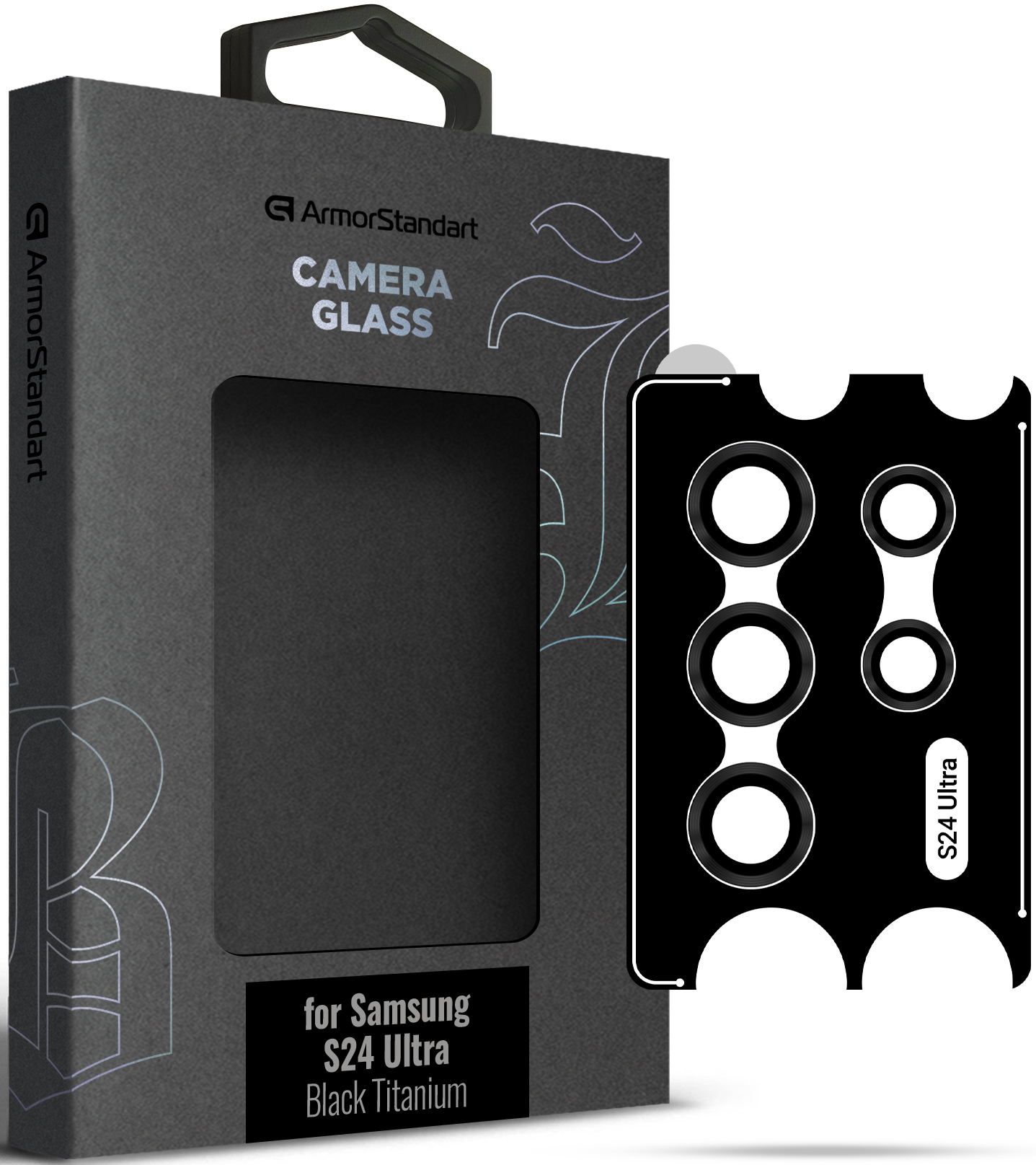 Защитное стекло для смартфона Armorstandart для камеры Supreme Black Icon for Samsung S24 Ultra Black Titanium (ARM76602) - Фото 1