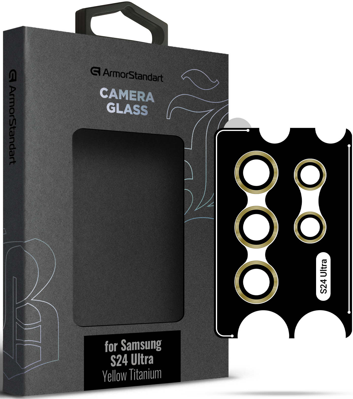 Захисне скло для смартфону Armorstandart для камери Supreme Black Icon for Samsung S24 Ultra Yellow Titanium (ARM76604) - Фото 1