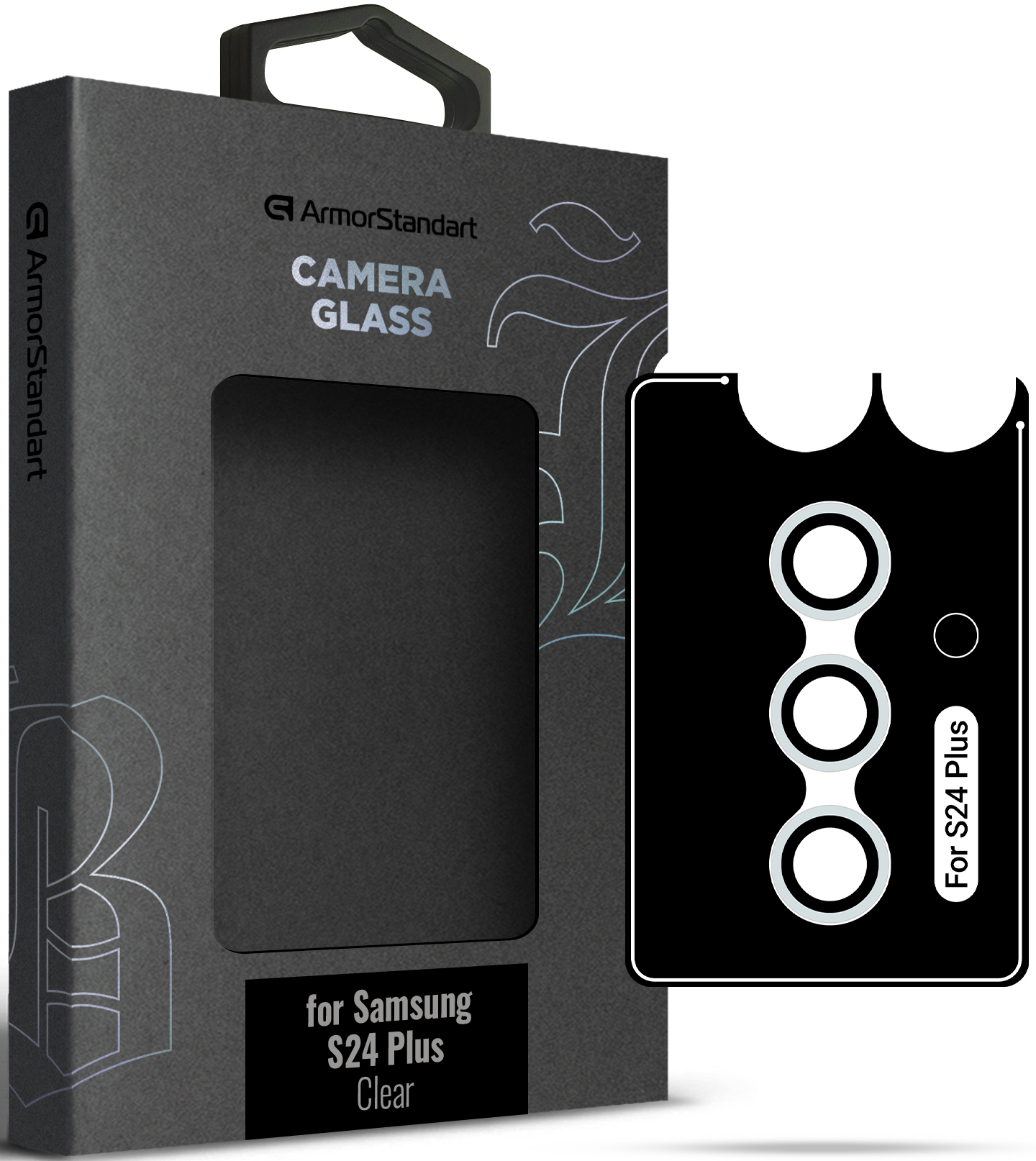 Защитное стекло для смартфона Armorstandart для камеры Supreme Black Icon for Samsung S24 Plus Clear (ARM76615) - Фото 1
