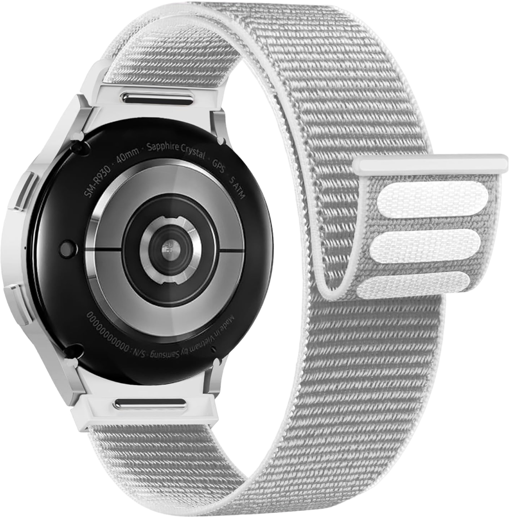 Ремешок для смарт-часов Armorstandart Nylon Band for Samsung Galaxy Watch 7 / FE / 6 / 6 Classic / 5 / 5 Pro / 4 / 4 Classic White (ARM86852) - Фото 1