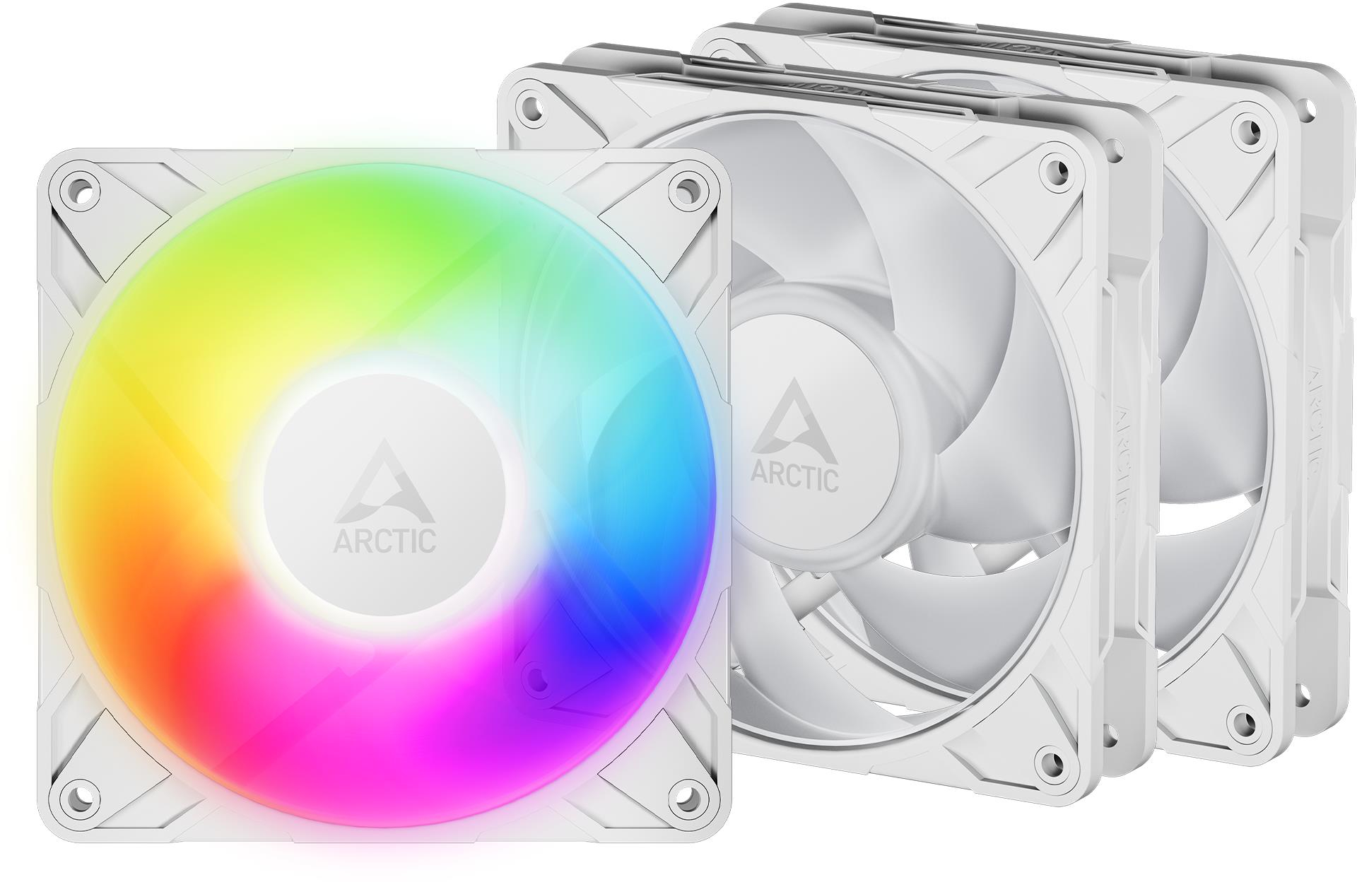 Корпусний вентилятор ARCTIC 120 MM P12 PRO A-RGB WHT 3 шт. (ACFAN00326A) - Фото 1