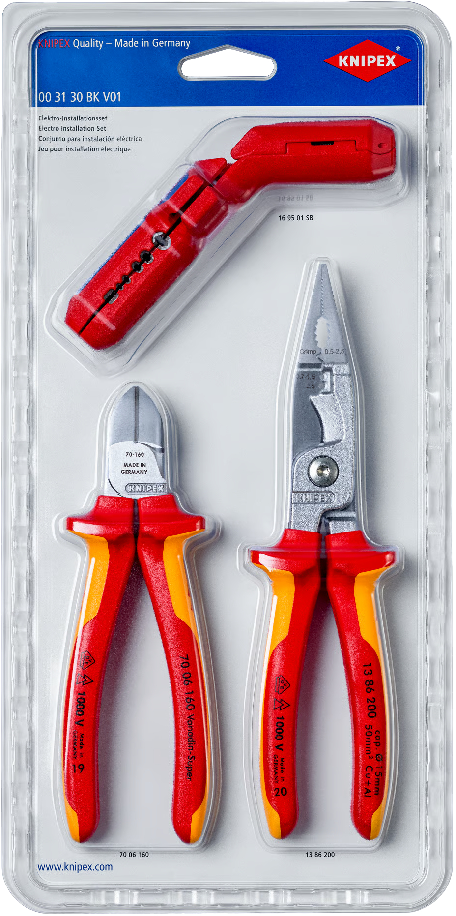 Купить Набор инструментов KNIPEX 3 шт. (00 31 30 BK V01) - Фото 1 Набор инструментов KNIPEX 3 шт. (00 31 30 BK V01) - Фото 1