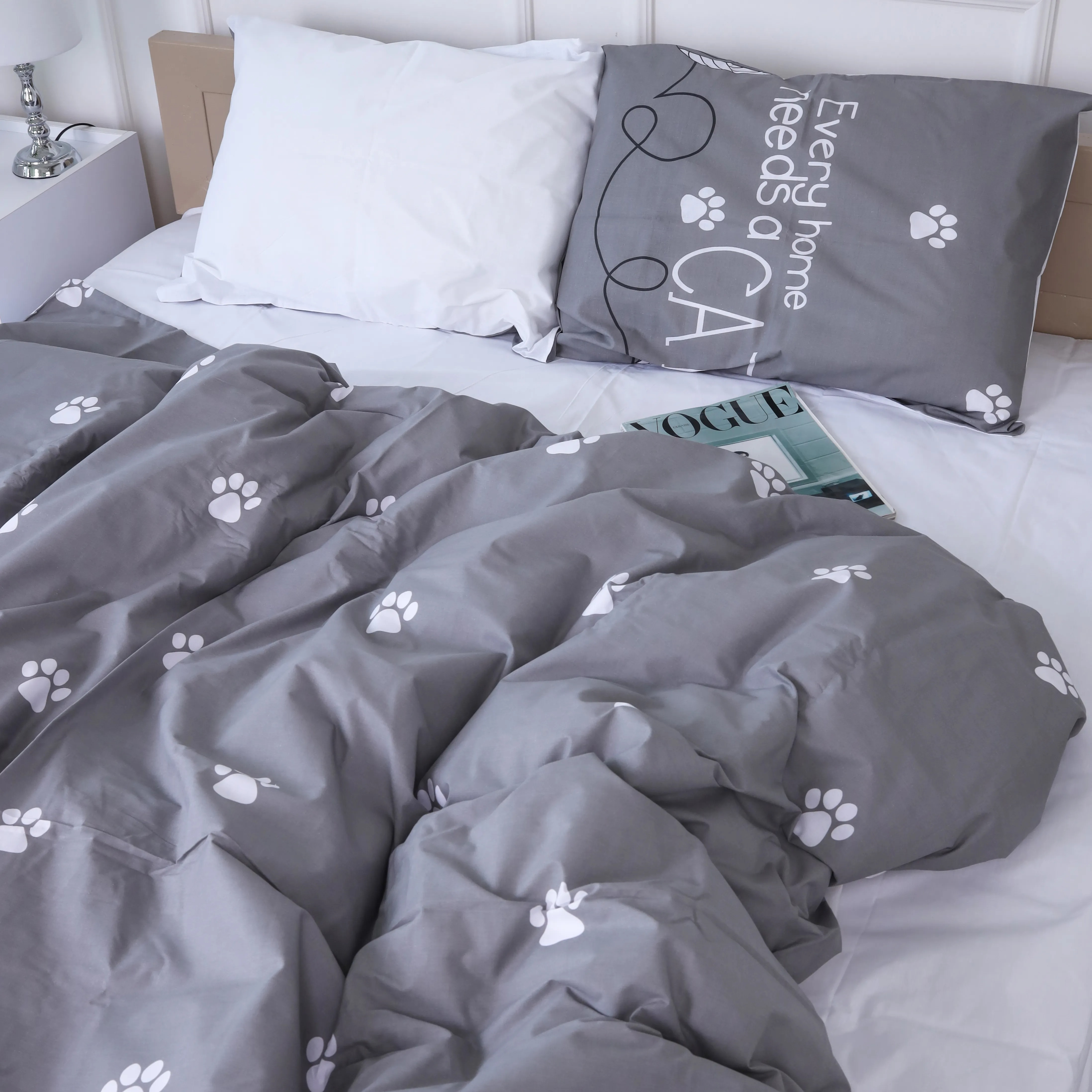 Комплект постільної білизни MirSon 143х210 см Бязь 17-4737 Cat's paws (2200008926687) - Фото 1