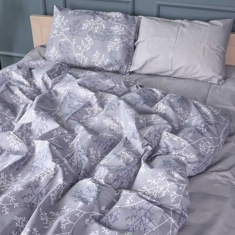 Комплект постельного белья детский MirSon 110х140 см 17-0813 Twigs of Spring Gray Бязь (2200011495439) - Фото 1