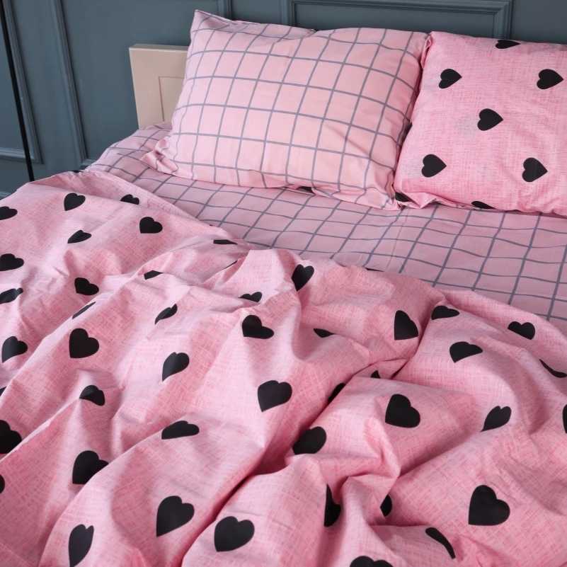 Комплект постельного белья детский MirSon 110х140 см 17-0839 Hearts  and  Grid Бязь (2200011632940) - Фото 1