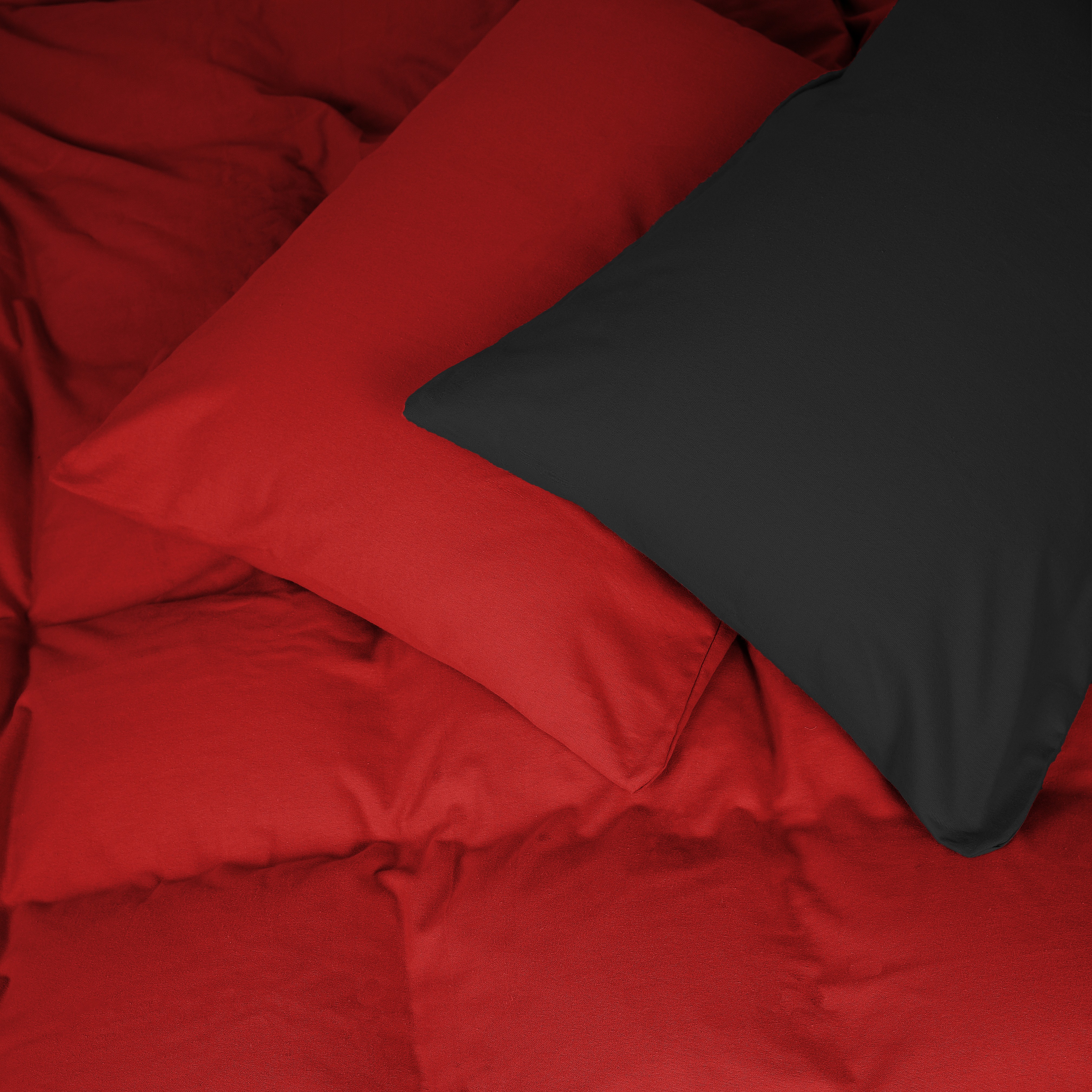 Наволочка MirSon Фланель 002-009 Black/Red 60х60 см (2200009656637) - Фото 1