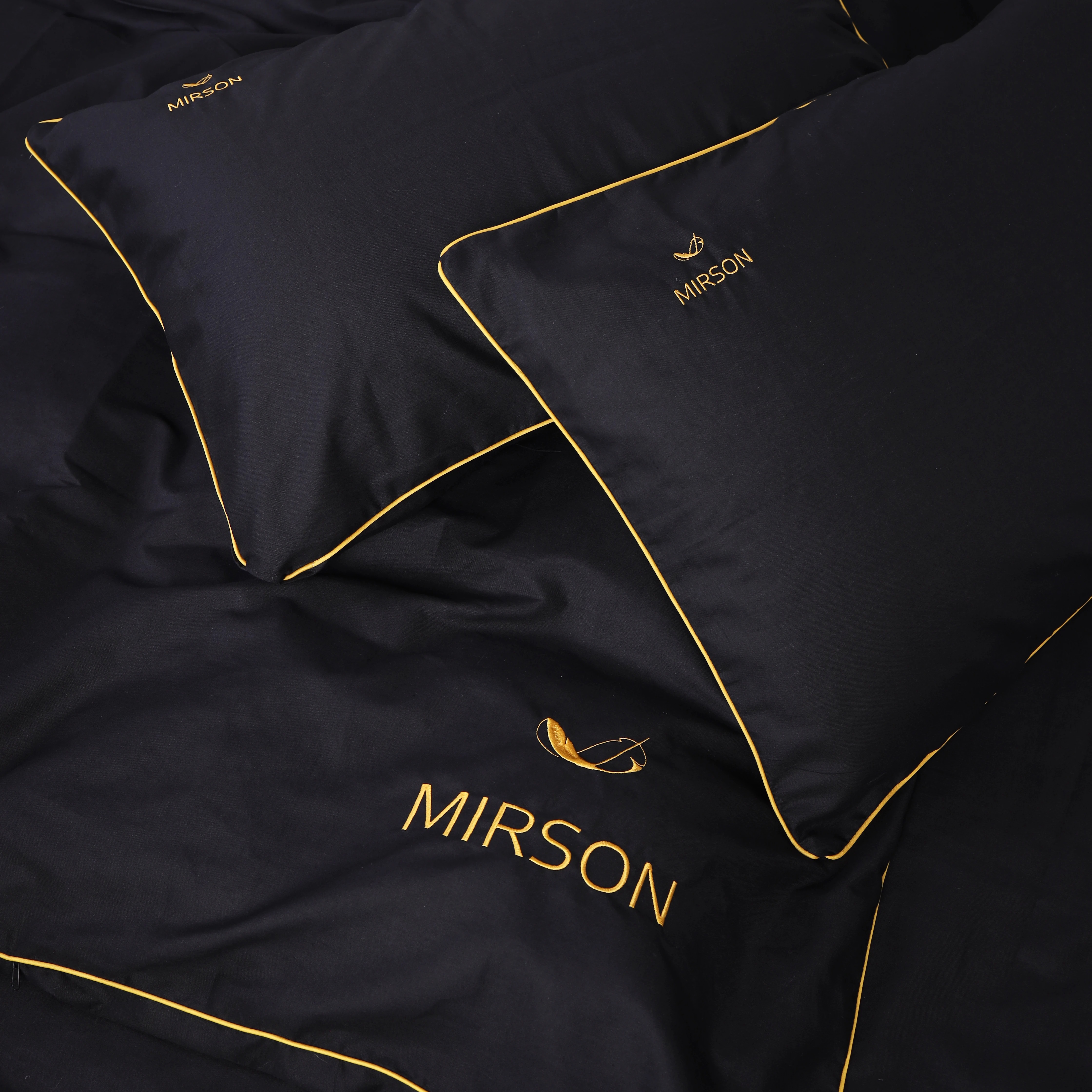Наволочка MirSon Ranforce Elite Corner 16-9000 Black Stone 70х70 см (2200008460792) - Фото 1