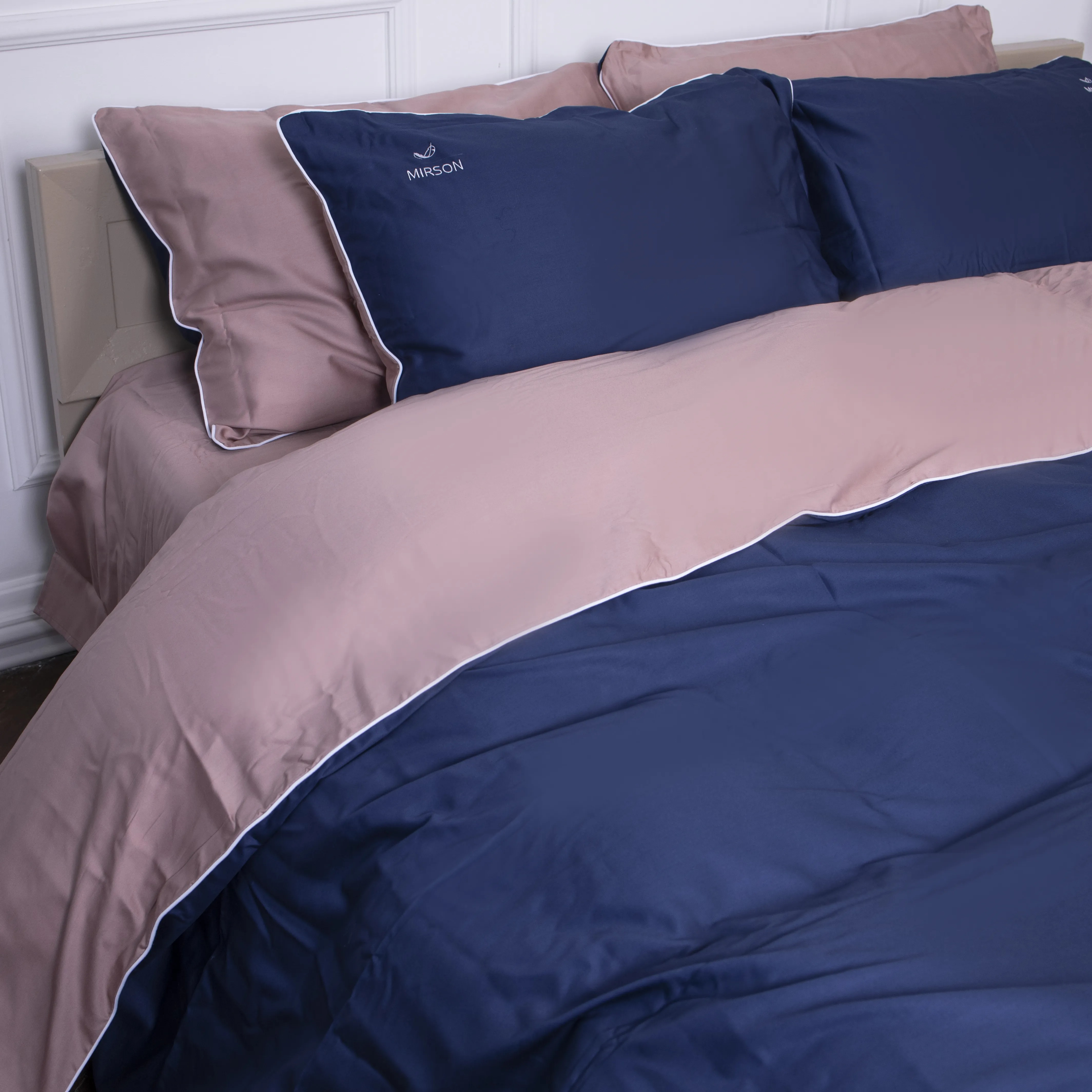 Комплект постельного белья MirSon Сатин Electrik 0165+4052 200х220 см (2200000688705) - Фото 1