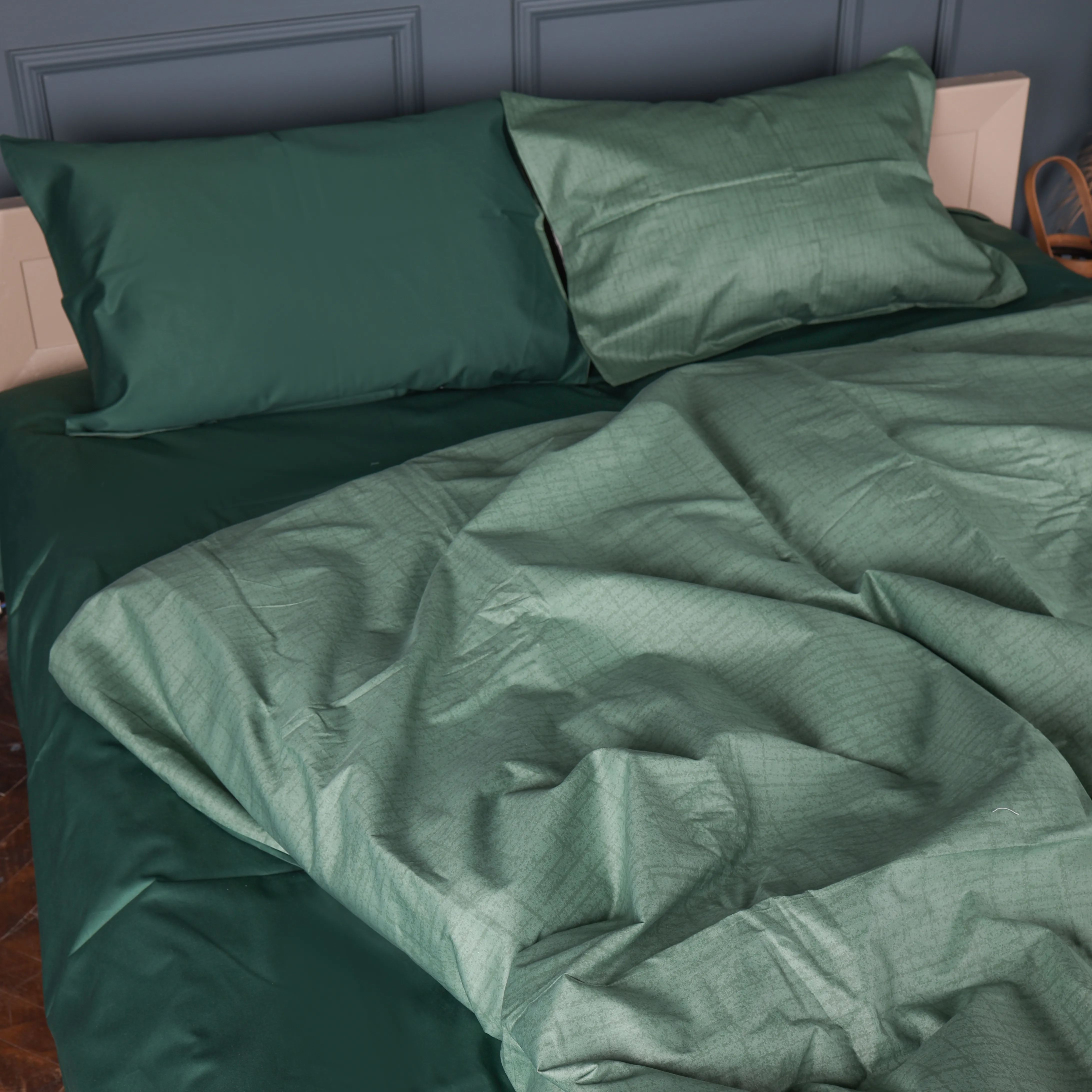 Комплект постільної білизни MirSon 143х210 см 22-1445 Green Marble Сатин (2200012415498) - Фото 1