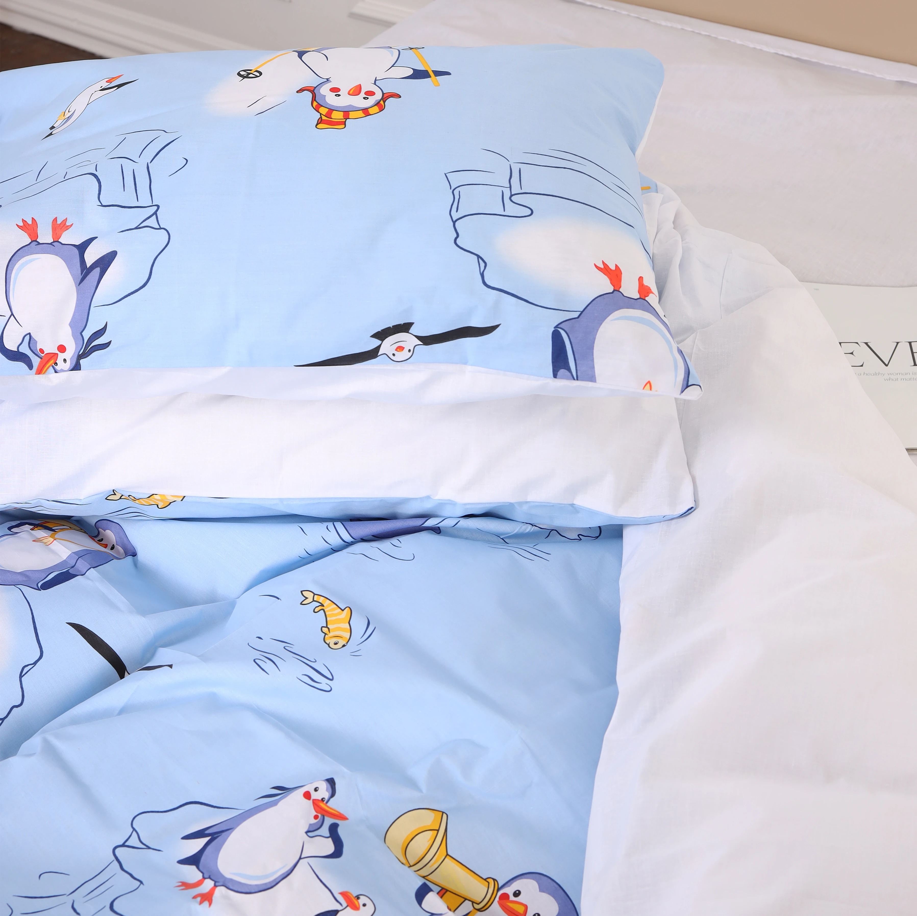 Наволочка MirSon Бязь 17-0619 Funny penguins 70х70 см (2200008193805) - Фото 1