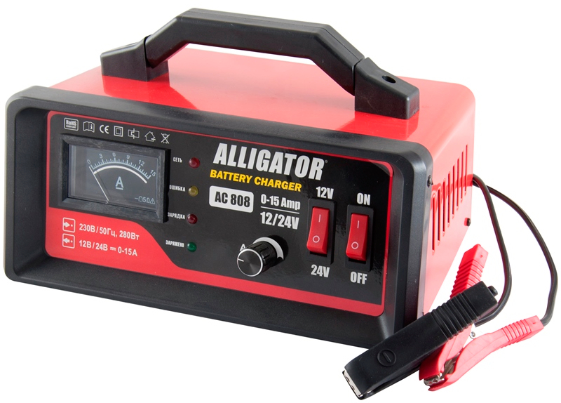 Пускозарядное устройство ALLIGATOR 15А 12/24V (AC808) - Фото 1