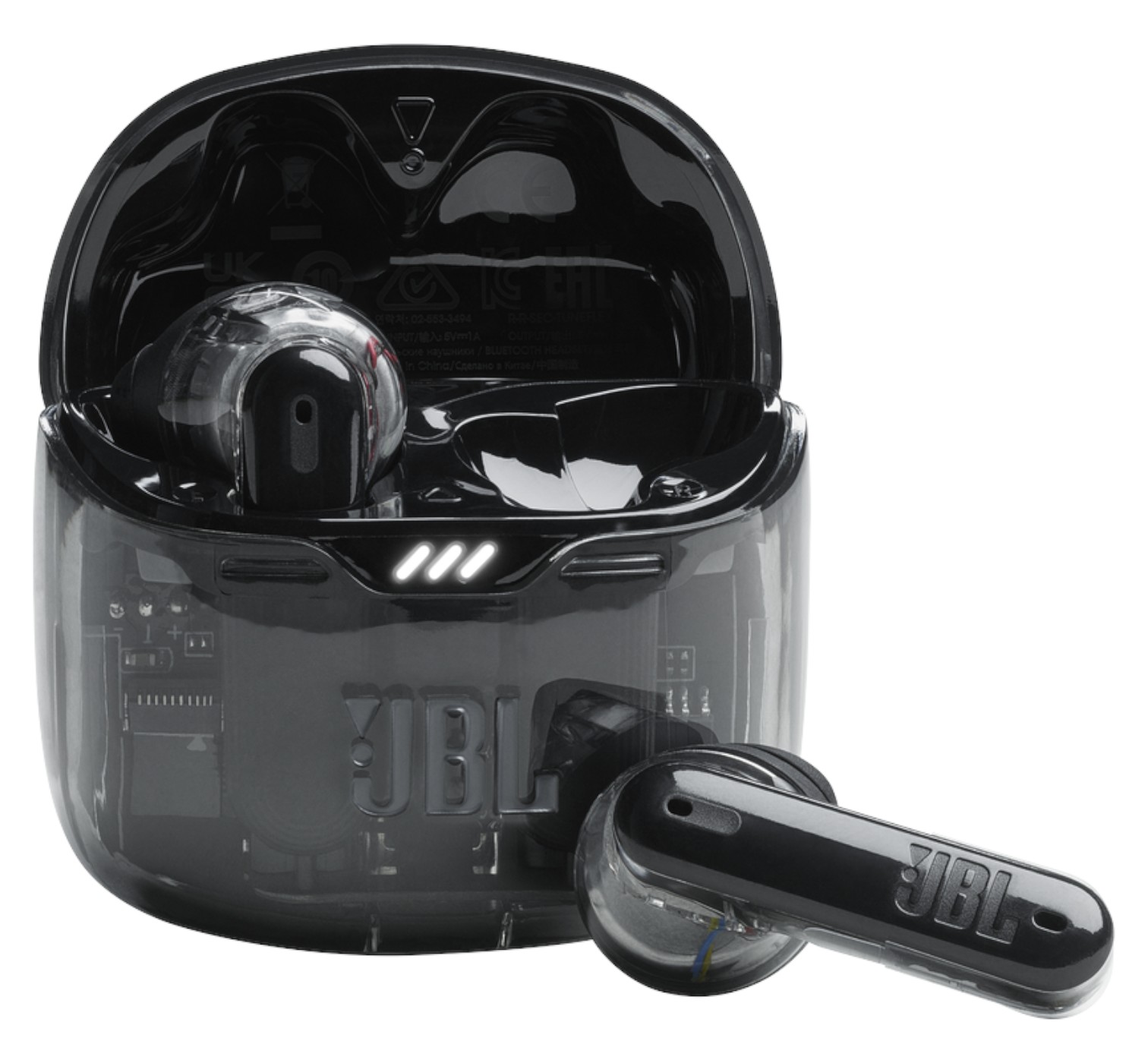 Наушники вкладыши беспроводные TWS JBL Tune Flex 2 Ghost Black (JBLTFLEX2GBLK) - Фото 1