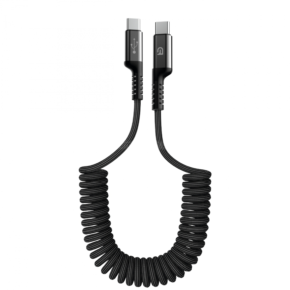 Кабель синхронизации данных Armorstandart AR17 Spiral USB-С to USB-C 3A 1m Black (ARM75392) - Фото 1