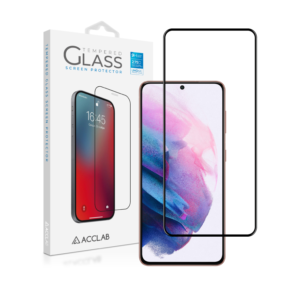 Защитное стекло для смартфона ACCLAB Full Glue for Samsung S21 (G991) Black (1283126510519) - Фото 1
