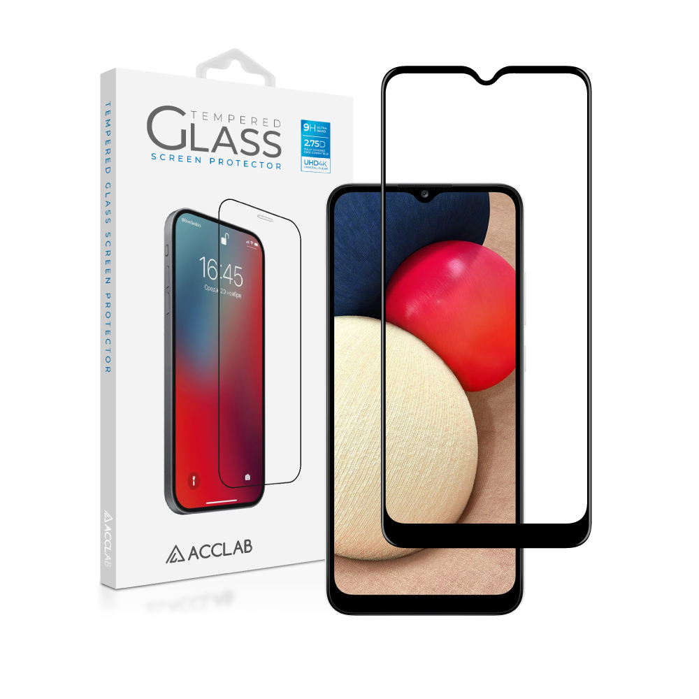 Защитное стекло для смартфона ACCLAB Full Glue for Samsung A02s Black (1283126509612) - Фото 1