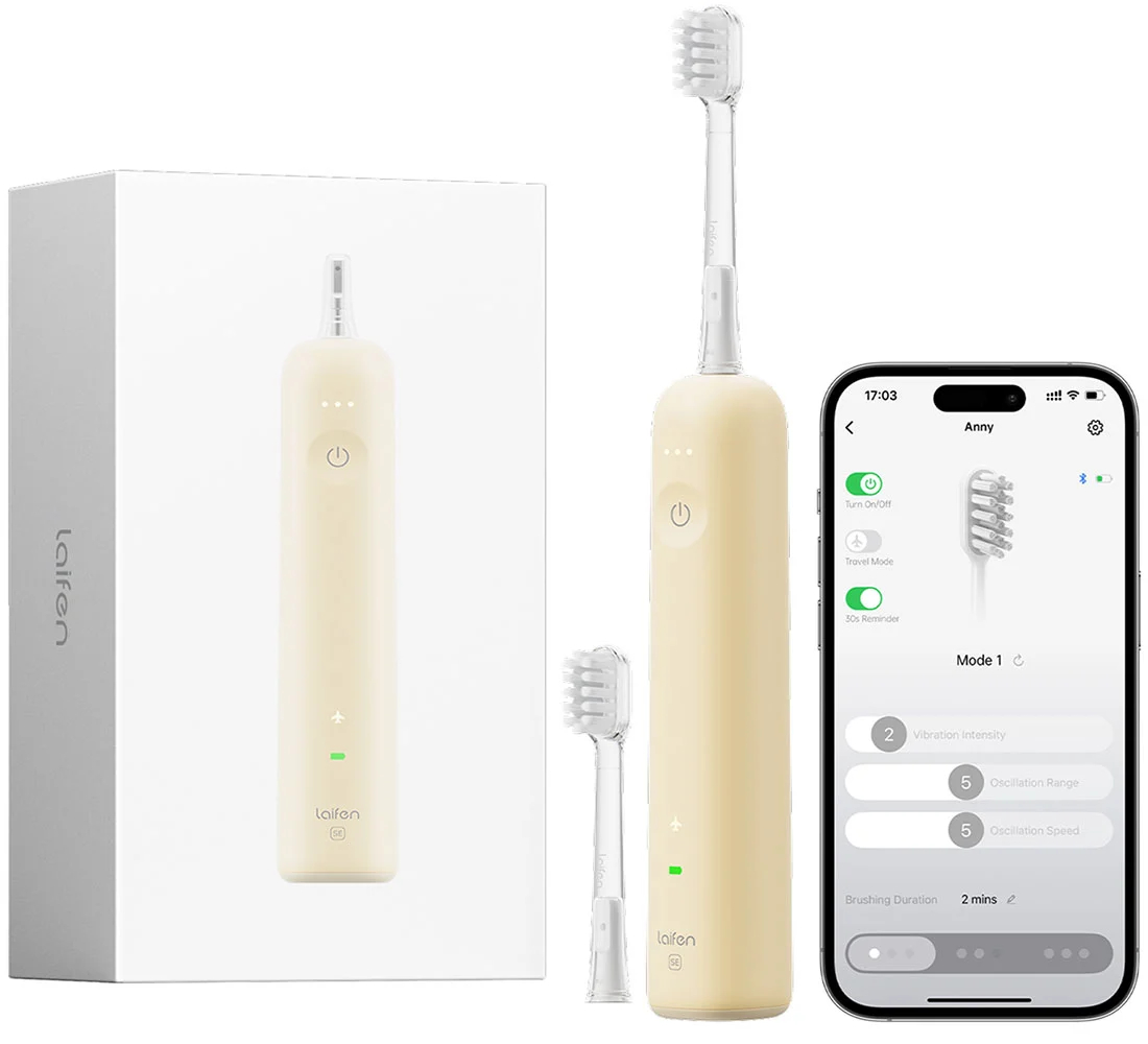 Зубна щітка електрична Laifen Wave SE жовта (1TB31-P-EU-BG-001) - Фото 1
