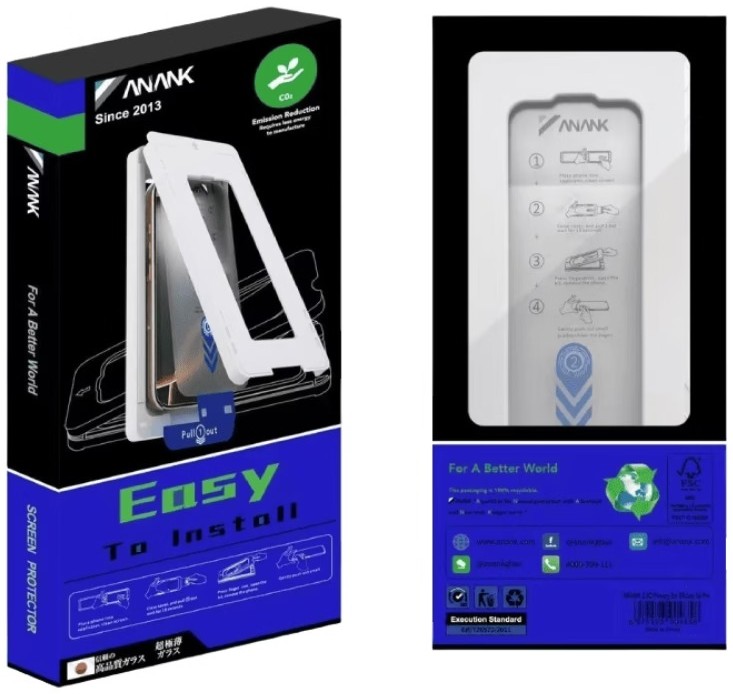 Захисне скло для смартфону Anank 2.5D Curved Clear (2pcs) Glass with installation box for iPhone 16 Pro (2003114) - Фото 1