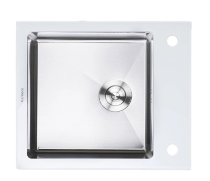 Мойка кухонная Platinum Germece Handmade WHITE GLASS 60x51/200 - Фото 1