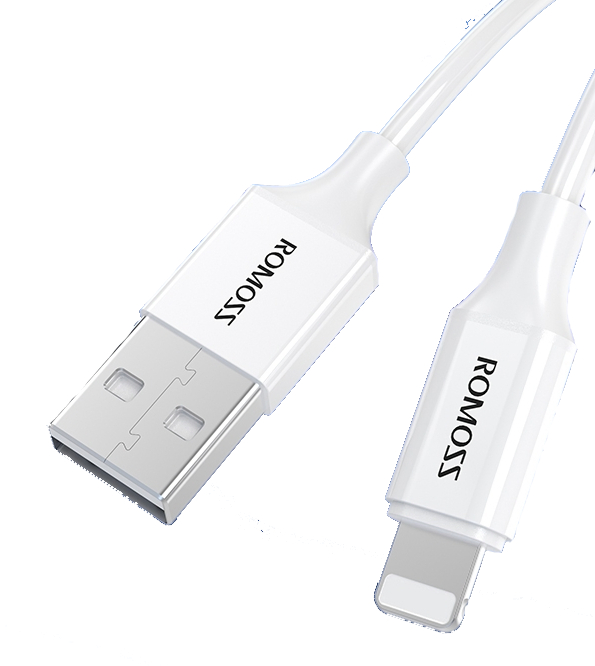 Кабель синхронизации данных Romoss CB121VUSB-Ligh 2.4A 1m White (CB121V-621-112H) - Фото 1