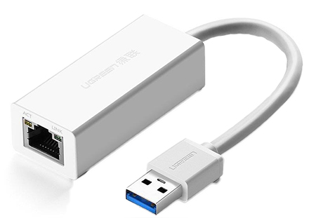 Переходник USB- RJ-45 UGREEN CR111 USB 3.0-Ethernet RJ45 1000 Mb White (20255) - Фото 1