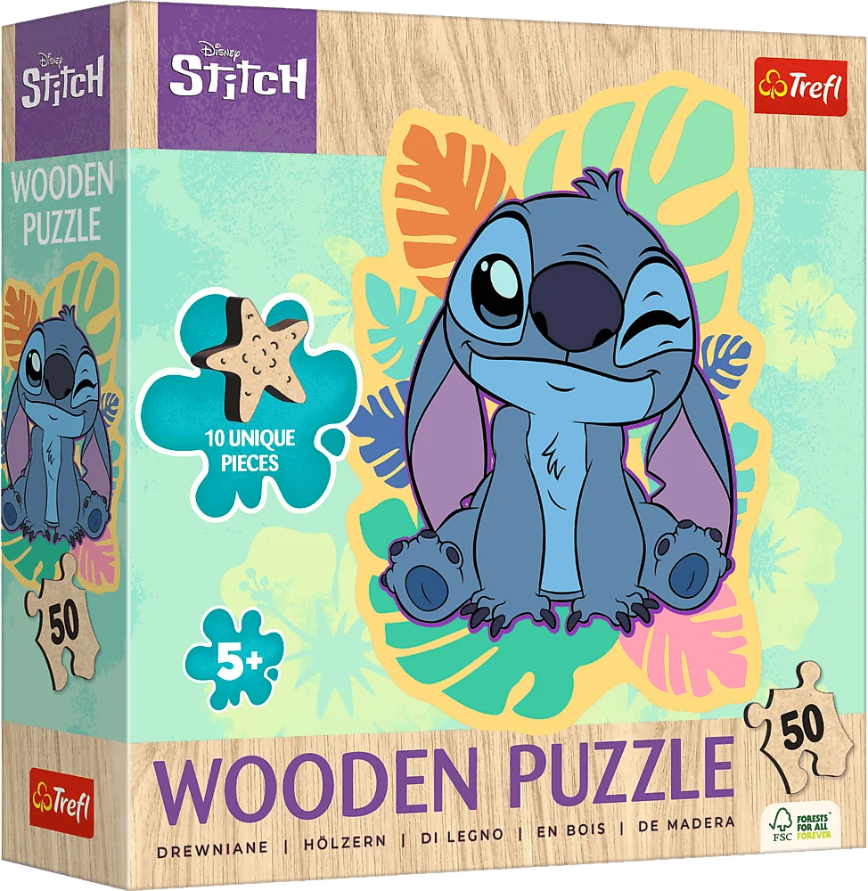 Купити Пазли (5-7 років) Trefl Wooden Lilo&Stitch Щасливий Стіч 50 ел. (02816) - Фото 1 Пазли (5-7 років) Trefl Wooden Lilo&Stitch Щасливий Стіч 50 ел. (02816) - Фото 1