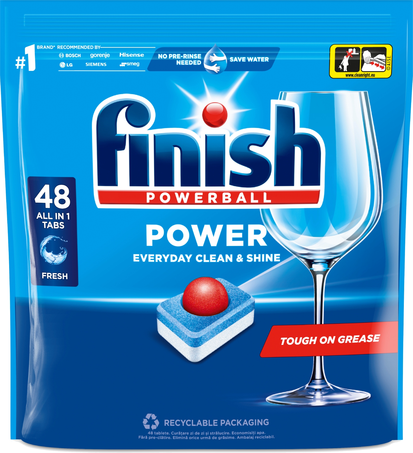 Таблетка для посудомийної машини Finish All in 1 Max 48 шт. (5997321736259) - Фото 1