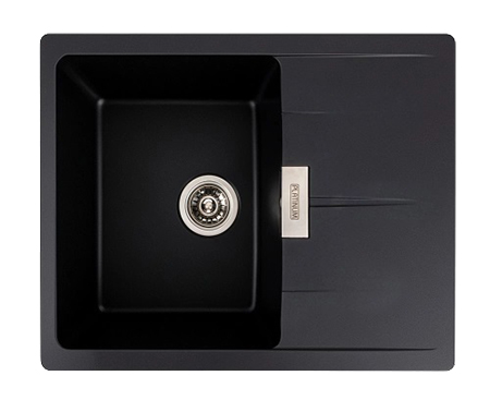 Мойка кухонная Platinum 6250 ZIRKONE матова Чорна - Фото 1