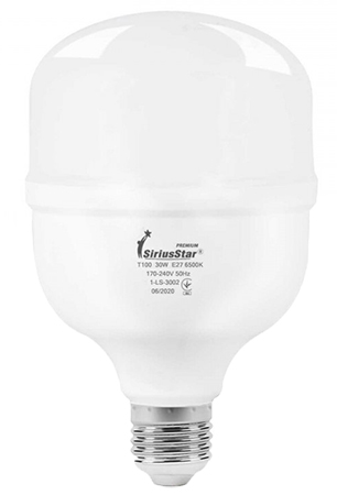 Лампочка светодиодная SiriusStar 3002 Т100-30W-6500K-E27 - Фото 1