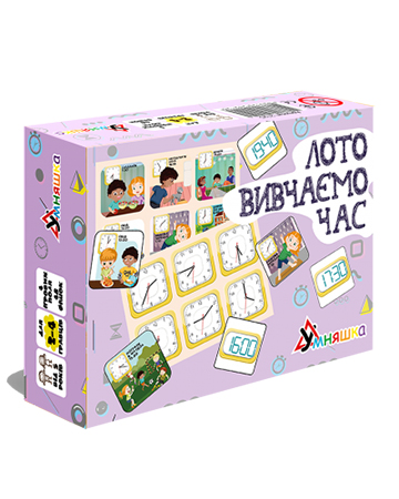 Настольная игра развивающая (5-7 лет) Умняшка Лото изучаем время (2125) - Фото 1