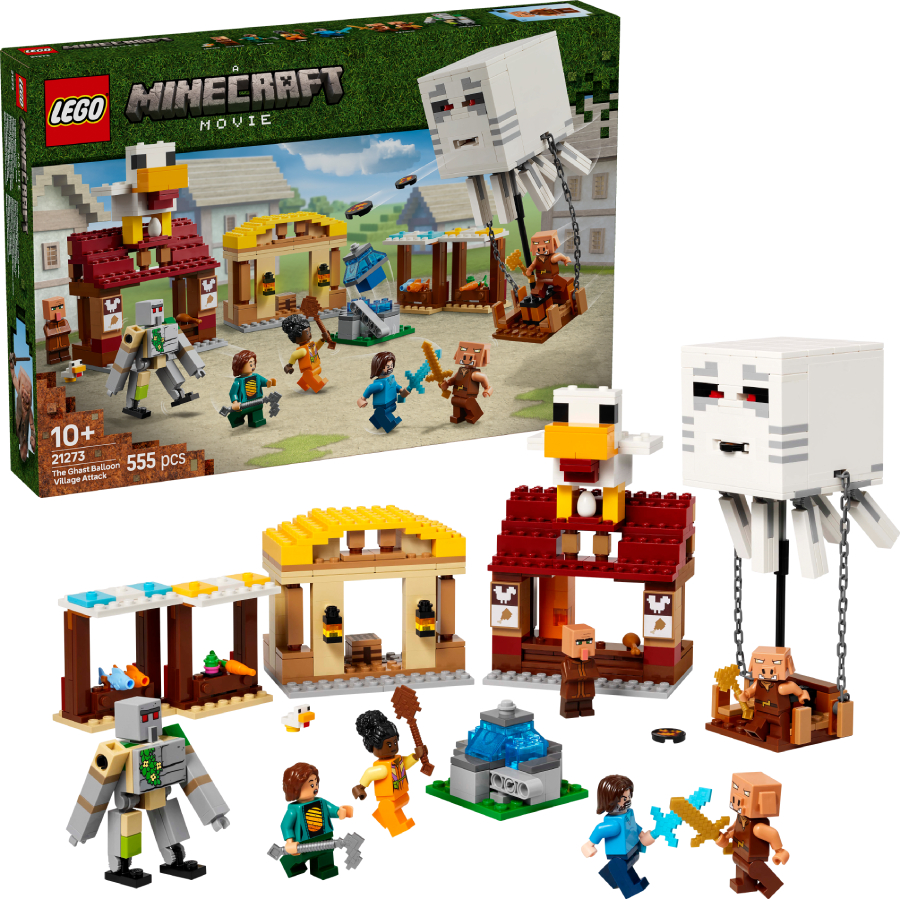Конструктор LEGO Minecraft Нападение на деревню с воздушным шаром Гаст (21273) - Фото 1