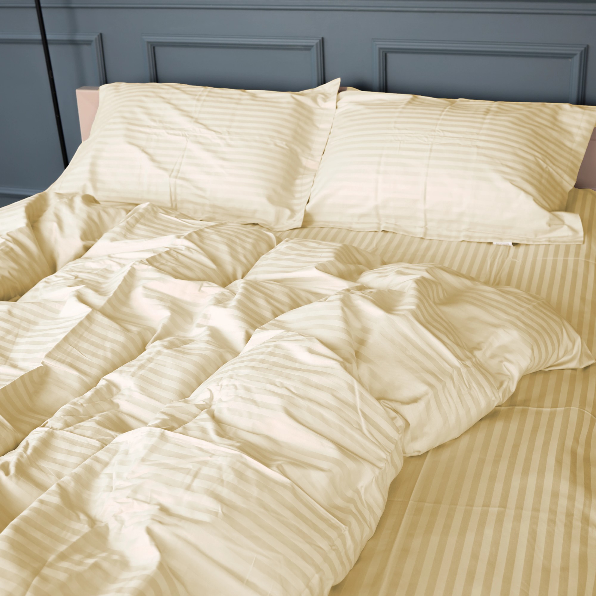 Комплект постільної білизни дитячий MirSon Satin Stripe 30-0002 Soft Yellow 110х140 (2200005245637) - Фото 1