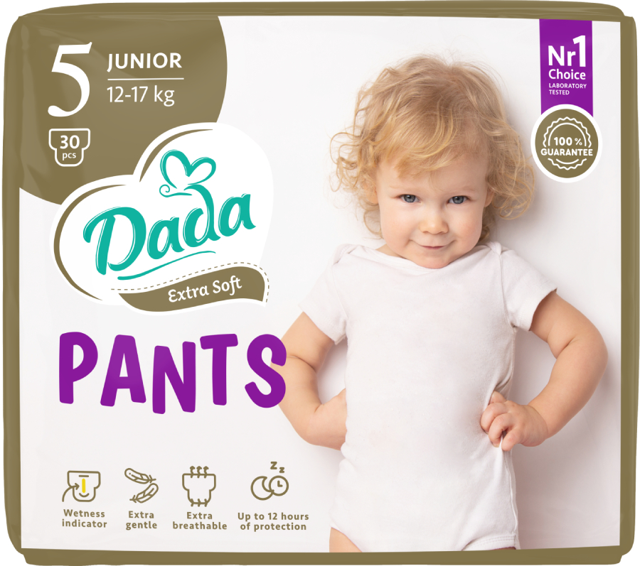 Одноразові підгузки-трусики Dada Extra Soft Розмір 6 XL (15+ кг), 28 шт. (980696)