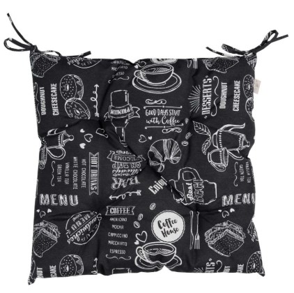 Подушка для стула Прованс Breakfast black 40х40 см (039483) - Фото 1