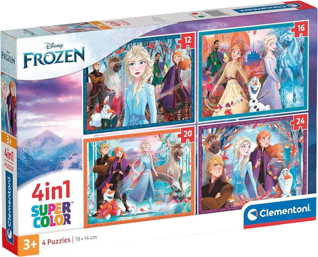 Купить Пазлы (3-4 года) Clementoni 4 в 1 Frozen 12,16,20 та 24 эл. (21518) - Фото 1 Пазлы (3-4 года) Clementoni 4 в 1 Frozen 12,16,20 та 24 эл. (21518) - Фото 1