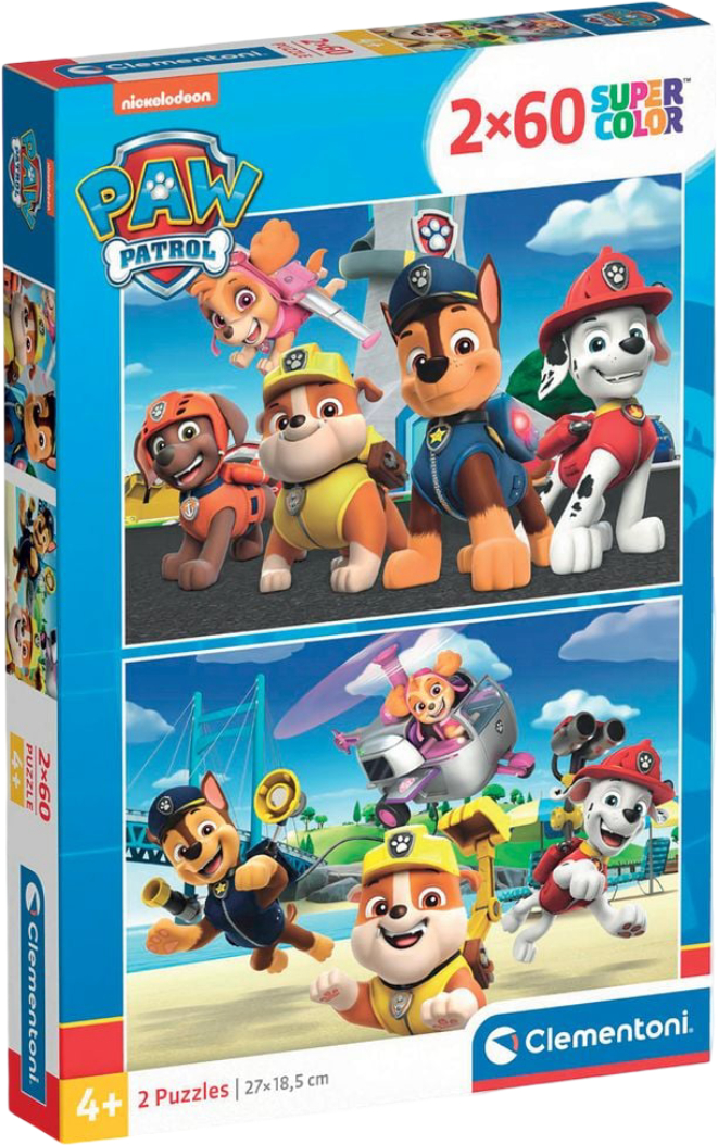 Купить Пазлы (3-4 года) Clementoni 2 в 1 Paw Patrol. New 2 по 60 эл. (21623) - Фото 1 Пазлы (3-4 года) Clementoni 2 в 1 Paw Patrol. New 2 по 60 эл. (21623) - Фото 1