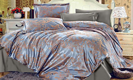 Комплект постельного белья Word of Dream JQ16/Gray Tradewinds жаккард сатин 2х150х215 Синий (21658) - Фото 1