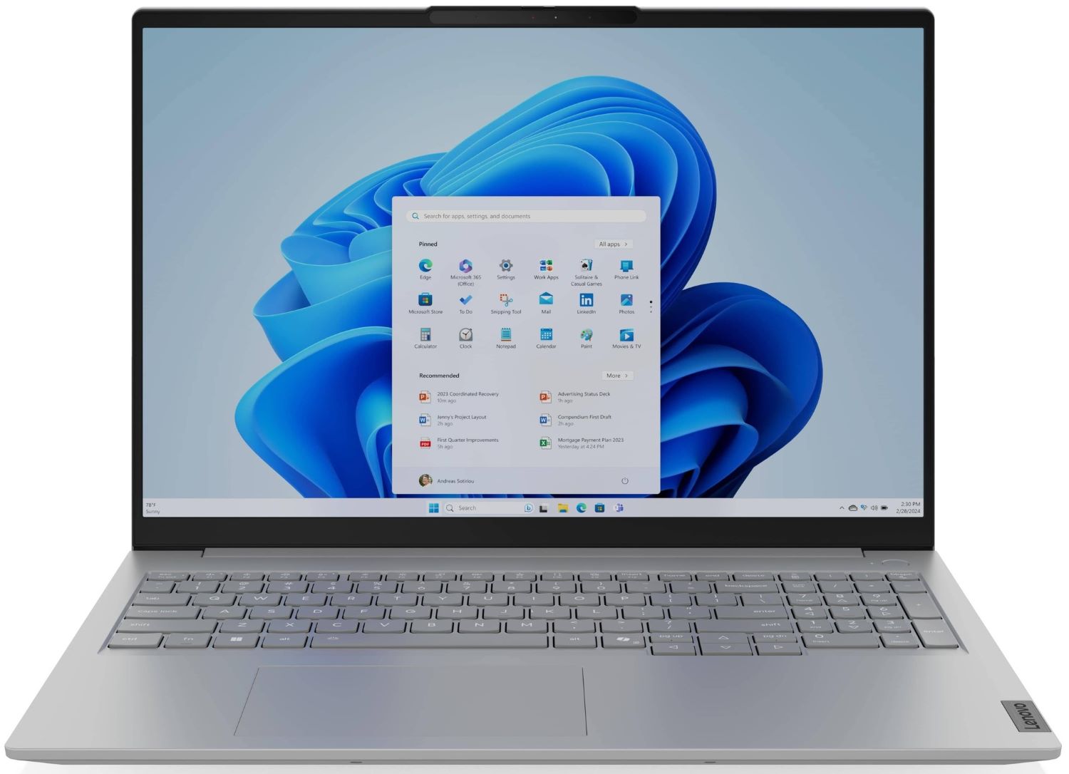 Ноутбук Lenovo ThinkBook 16 G8 IRL (21SH008UR) Arctic Grey - Фото 1