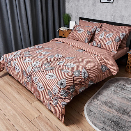 Пододеяльник двуспальный евро Moon&Star Бязь Gold Люкс Autumn Leaves King Size 220x240 см (MS-870000589) - Фото 1