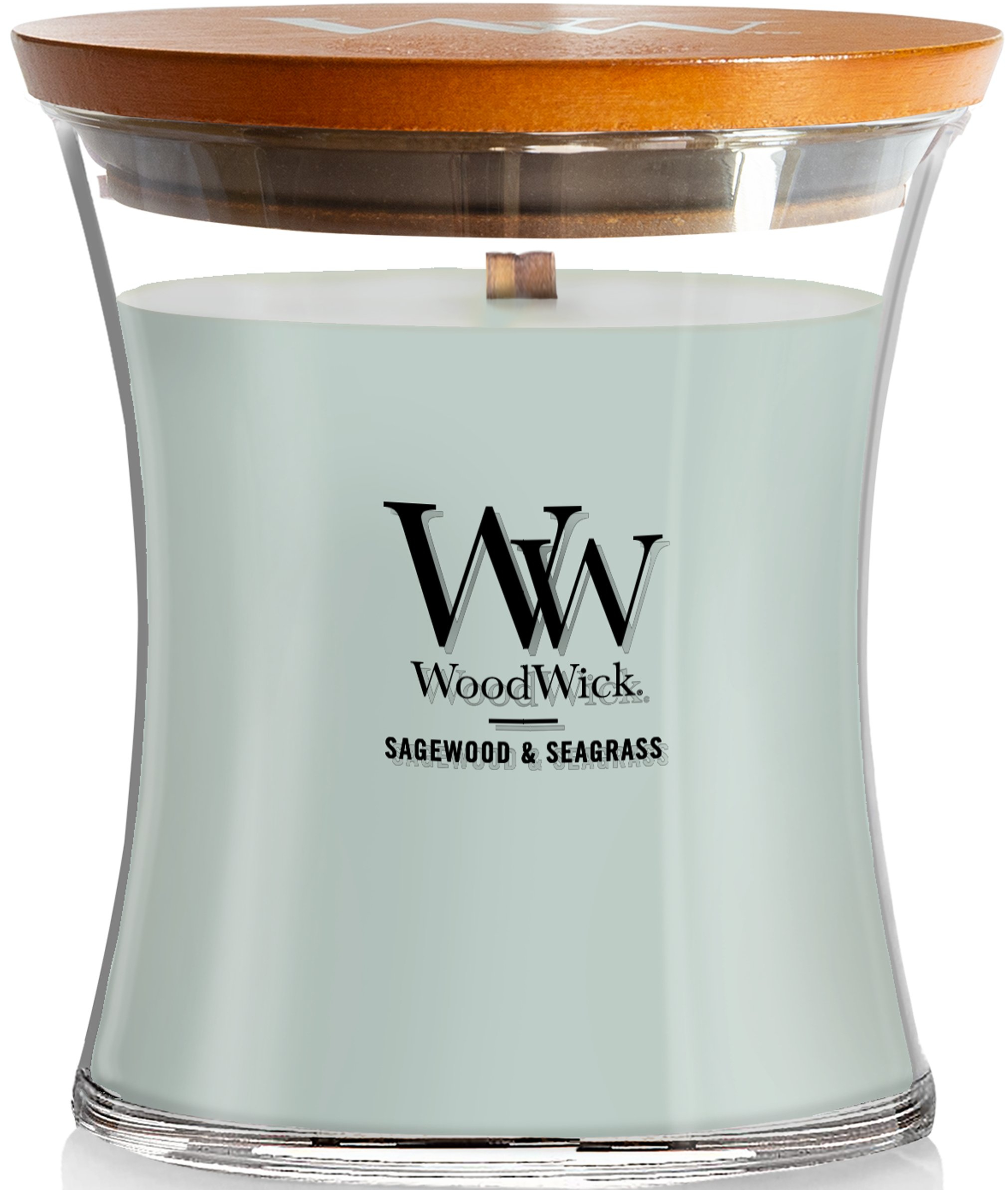 Свеча стекло Woodwick Medium Sagewood & Seagrass (Полынь и Морская трава) 275г (1728613E) - Фото 1