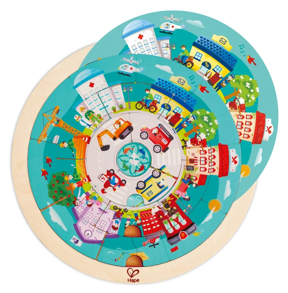 Пазли дерев'яні (до 2 років) Hape Місто професій (E1624) - Фото 1
