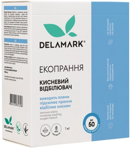 Отбеливатель для белья DeLaMark 1 кг (4820152331328) - Фото 1